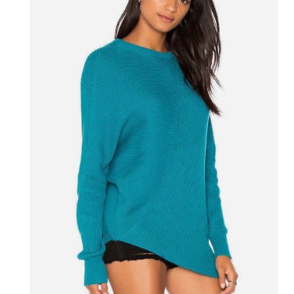 Free People Teal Crew Neck Sweater - Picture 4 of 9